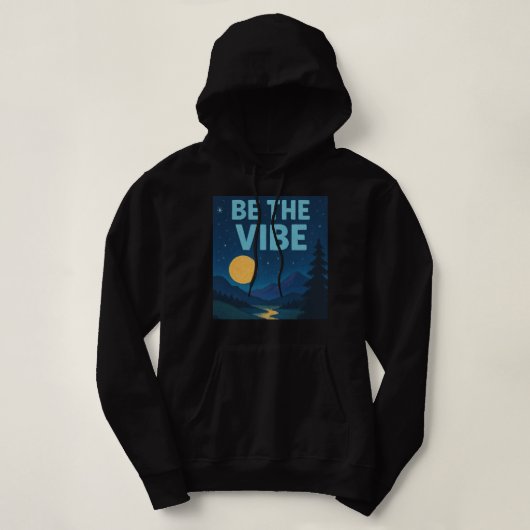 “Be The Vibe” Retro Crayon Nightscape Aesthetic パーカ (デザイン正面)