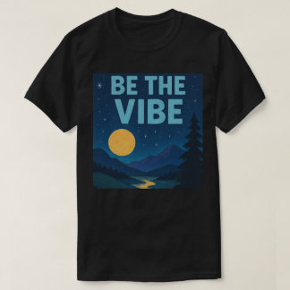 “Be The Vibe” Retro Crayon Nightscape Aesthetic Tシャツ