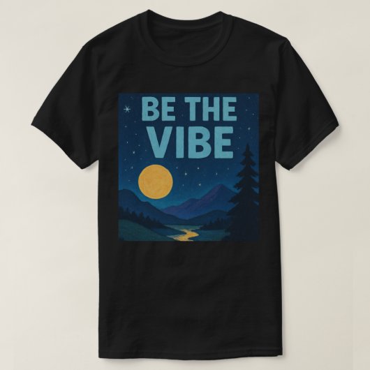 “Be The Vibe” Retro Crayon Nightscape Aesthetic Tシャツ (デザイン正面)