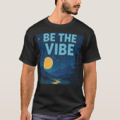 “Be The Vibe” Retro Crayon Nightscape Aesthetic Tシャツ (正面)