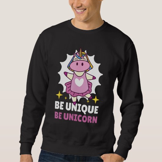 Be Unique Be Unicorn 3 スウェットシャツ (正面)