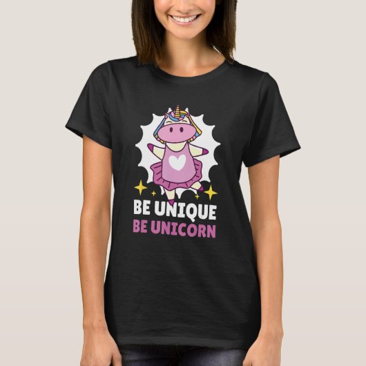Be Unique Be Unicorn 3 Tシャツ (正面)