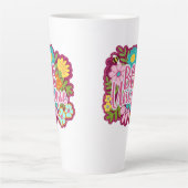 Be Unique motivational flower design カフェラテマグ (正面)