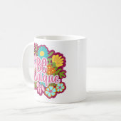 Be Unique motivational flower design コーヒーマグカップ (正面左)