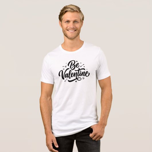 Be Valentine Bold Minimal Typography  トライブレンドＴシャツ (正面全面)