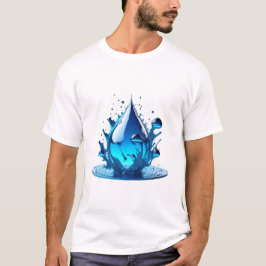 「Be Water」ドロップデザイン 高品質 Tシャツ