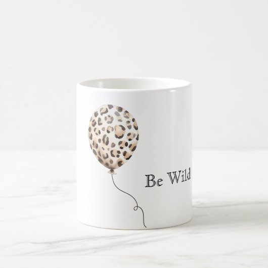 Be Wild Leopard Print Balloon コーヒーマグカップ (中央)