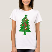 Be Wineメリー Christmas Tree赤グリーンTシャツ Tシャツ (正面)