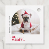 Be Woofy Funny Family Pet Dog Arch Photo Christmas フェイバータグ (裏面)