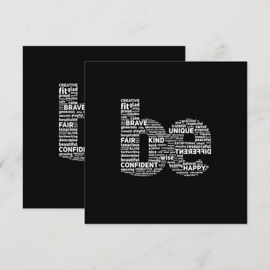 Be Word Art Card - やる気を起こさせる Greeting Card (正面/裏面)
