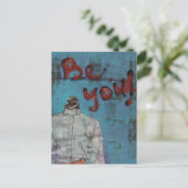 Be You おもしろい Penguin Mixed Media ポストカード (スタンド正面)