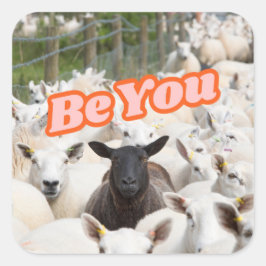Be You おもしろい Sticker Weaving Fiber Art スクエアシール