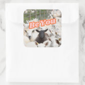 Be You おもしろい Sticker Weaving Fiber Art スクエアシール (バッグ)