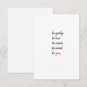 Be You – ミニマルやる気を起こさせるリス付き誕生日カード (正面/裏面)