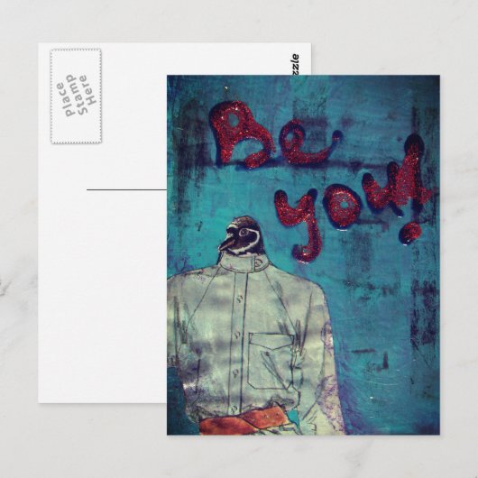 Be You Bird Mixed Media ポストカード (正面/裏面)