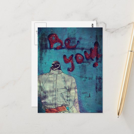Be You Bird Mixed Media ポストカード (正面/裏面インサイチュ)