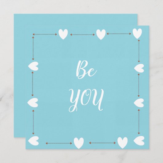 Be You Card – Blue Self Love Inspirational Card (正面/裏面)