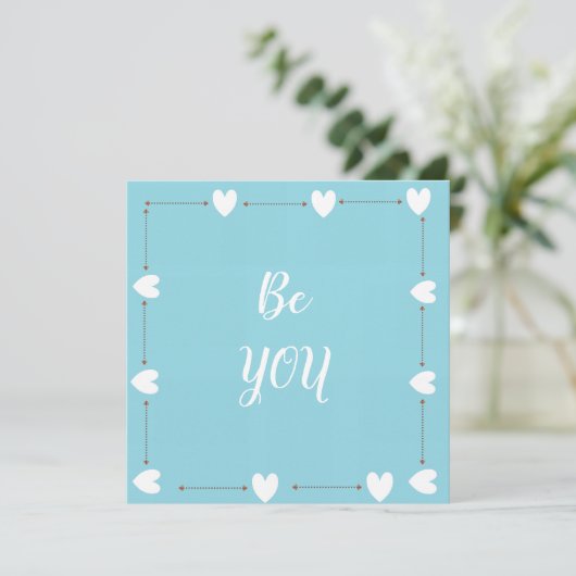 Be You Card – Blue Self Love Inspirational Card (スタンド正面)