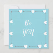 Be You Card – Blue Self Love Inspirational Card (正面)