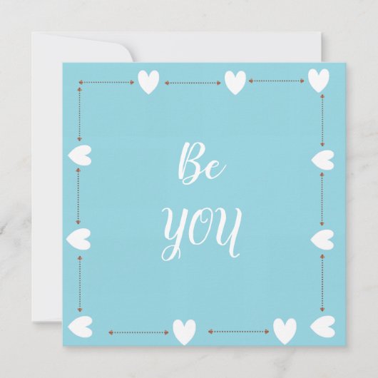 Be You Card – Blue Self Love Inspirational Card (正面)
