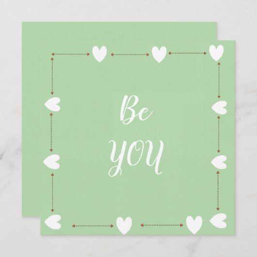Be You Card – Green Self Love Inspirational Card (正面/裏面)