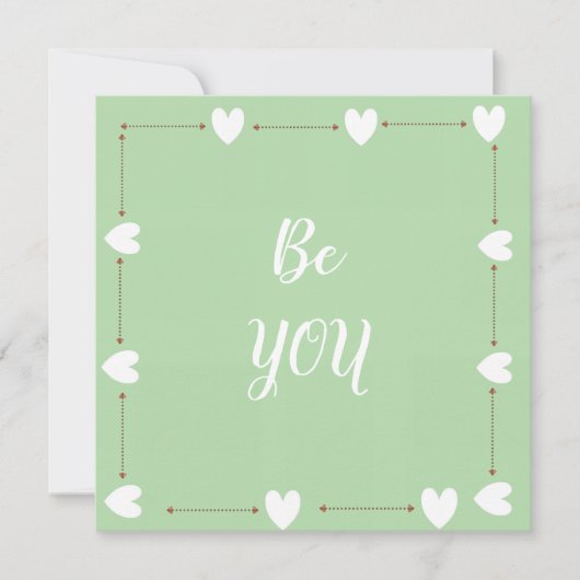 Be You Card – Green Self Love Inspirational Card (正面)