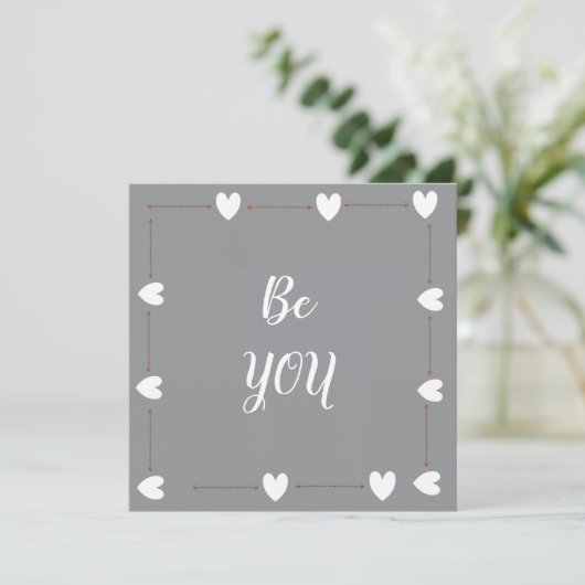 Be You Card – Minimal Motivational Greeting Card (スタンド正面)