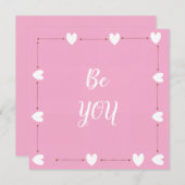 Be You Card – Minimal Pink Inspirational Card (正面/裏面)
