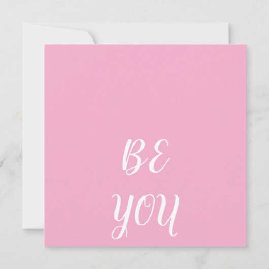 Be You Card – Minimal Pink Inspirational Card (裏面)
