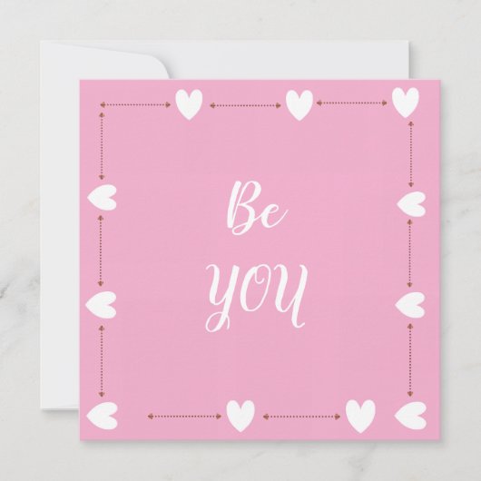 Be You Card – Minimal Pink Inspirational Card (正面)