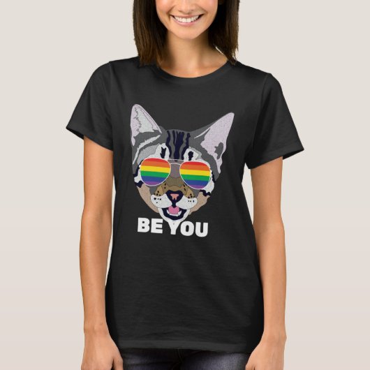 Be You Cat  Gay Pride Tシャツ (正面)