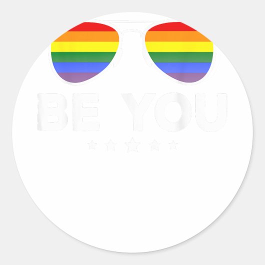 Be You LGBTレインボーサングラス ラウンドシール (正面)