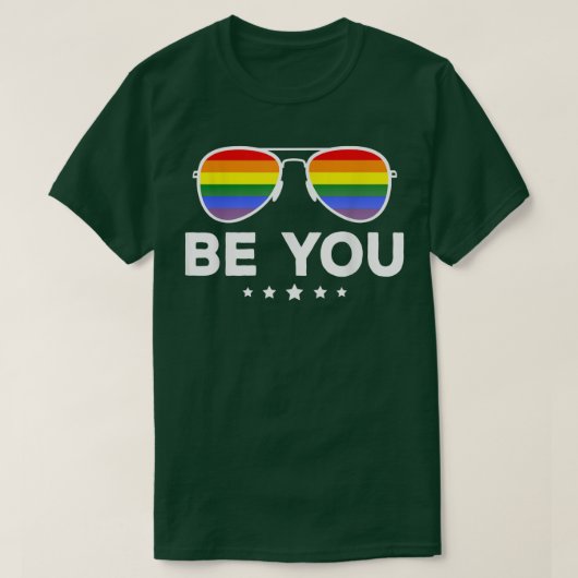 Be You LGBTレインボーサングラス Tシャツ (デザイン正面)