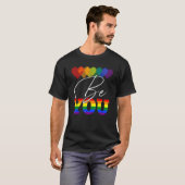 Be You LGBT Rainbow Heart LGBTQ Ally Gay Pride Mon Tシャツ (正面フル)