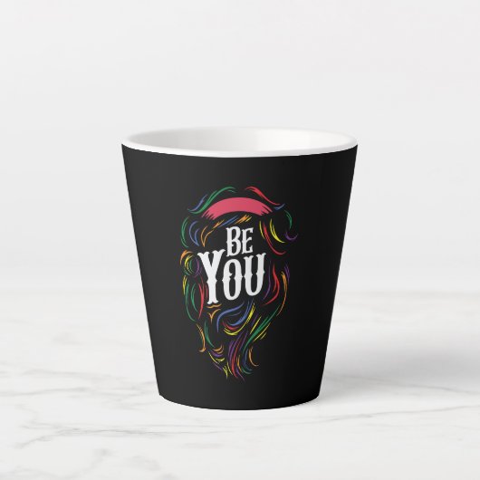 Be You | LGBTQ |レインボー |ゲイプライド カフェラテマグ (正面)
