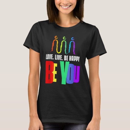 Be You LGBTQ Ally Rainbow FlagプライドレズビアンLGBT Tシャツ (正面)
