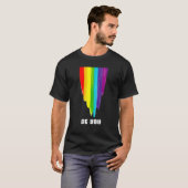 Be You Pride Rainbow LGBTQ Flag Love Is Love Gay L Tシャツ (正面フル)