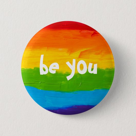 be you rainbow colorsゲイレズビアンLGBT 缶バッジ (正面)