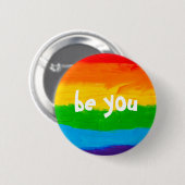be you rainbow colorsゲイレズビアンLGBT 缶バッジ (正面&裏面)