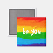 Be You Rainbow LGBT Magnet -プライド月LGBTQ+ マグネット (正面/裏面)