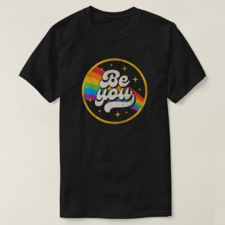 Be You - Retro Groovy Pride Rainbow Tシャツ