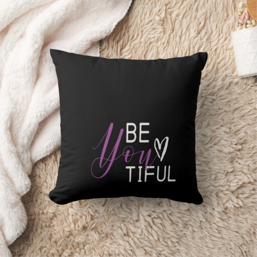 Be you tiフルエレガント白黒引用文 クッション (ブランケット)