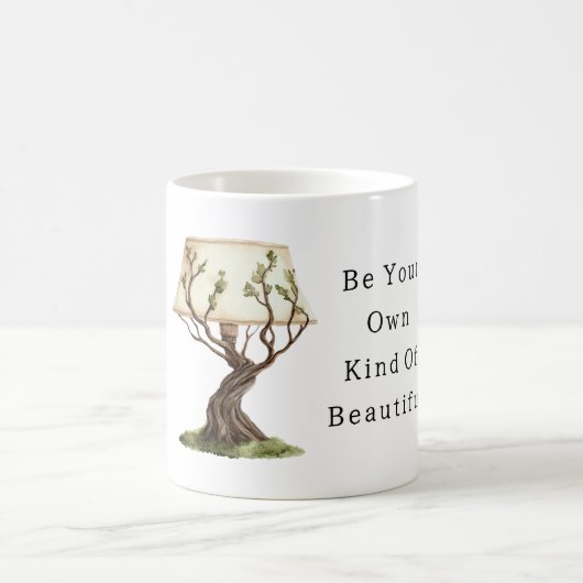 Be Your Own Kind of Beautiful Tree Lamp コーヒーマグカップ (中央)
