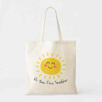 "Be Your Own Sunshine" かわいい太陽のキャンバストート トートバッグ