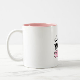 "Be Your Self" 勇気づけられるブラックとピンクのマグカップ ツートーンマグカップ