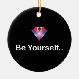 Be Yourselfやる気を起こさせる引用文、カラフル・ダイヤモンド セラミックオーナメント