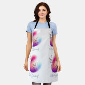 "Be Yourself"オールオーバープリントエプロン、中26"x30" エプロン (着用した状態)