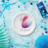 Be Yourself"デザイン7"ラウンド紙プレート ペーパープレート (パーティー)