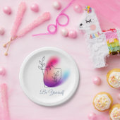 Be Yourself"デザイン7"ラウンド紙プレート ペーパープレート (パーティー)