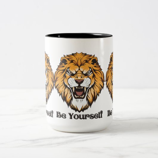 Be Yourself – 姿勢引用文コーヒーマグ ツートーンマグカップ (中央)